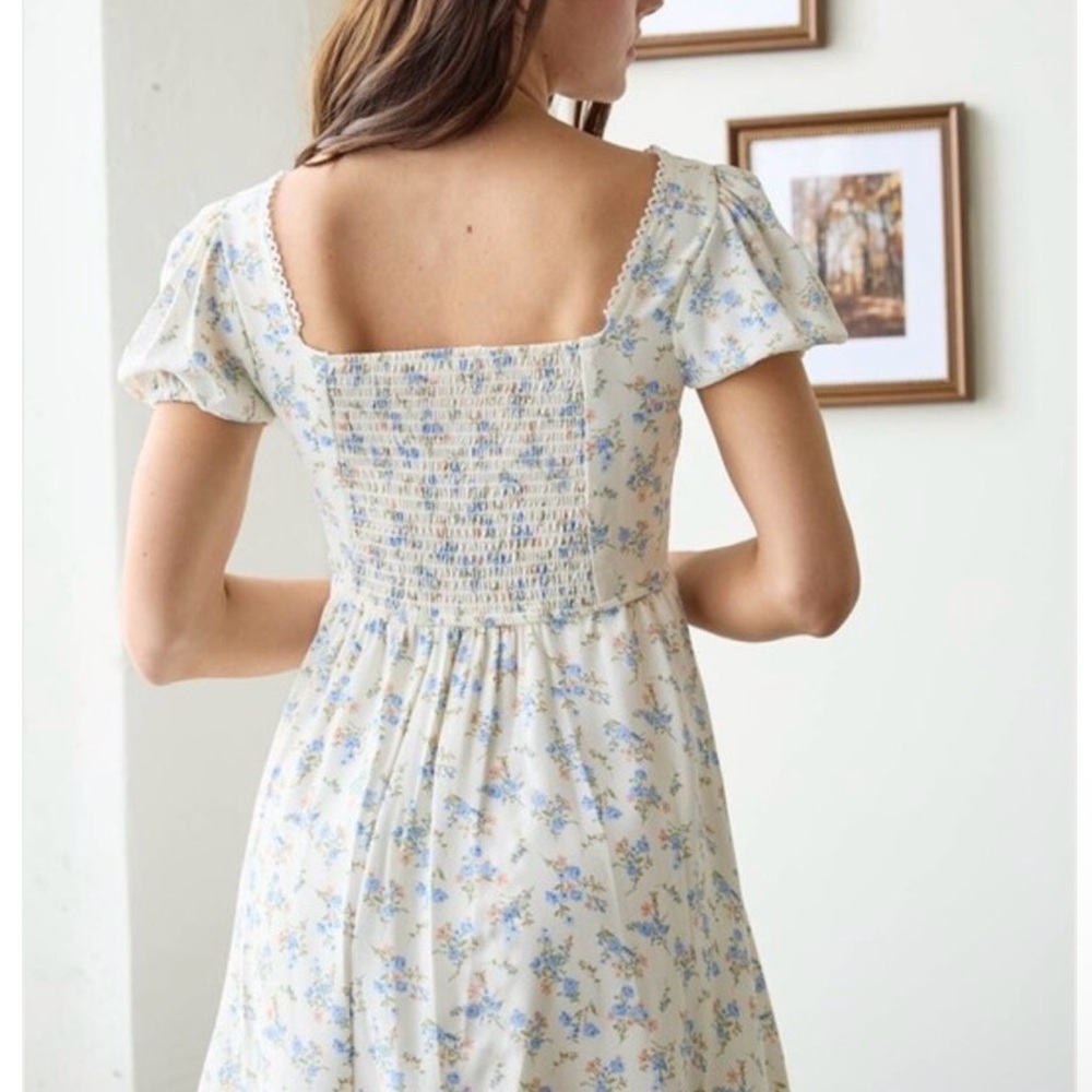 Mine Blue Floral Mini Dress - Picture 3 of 3